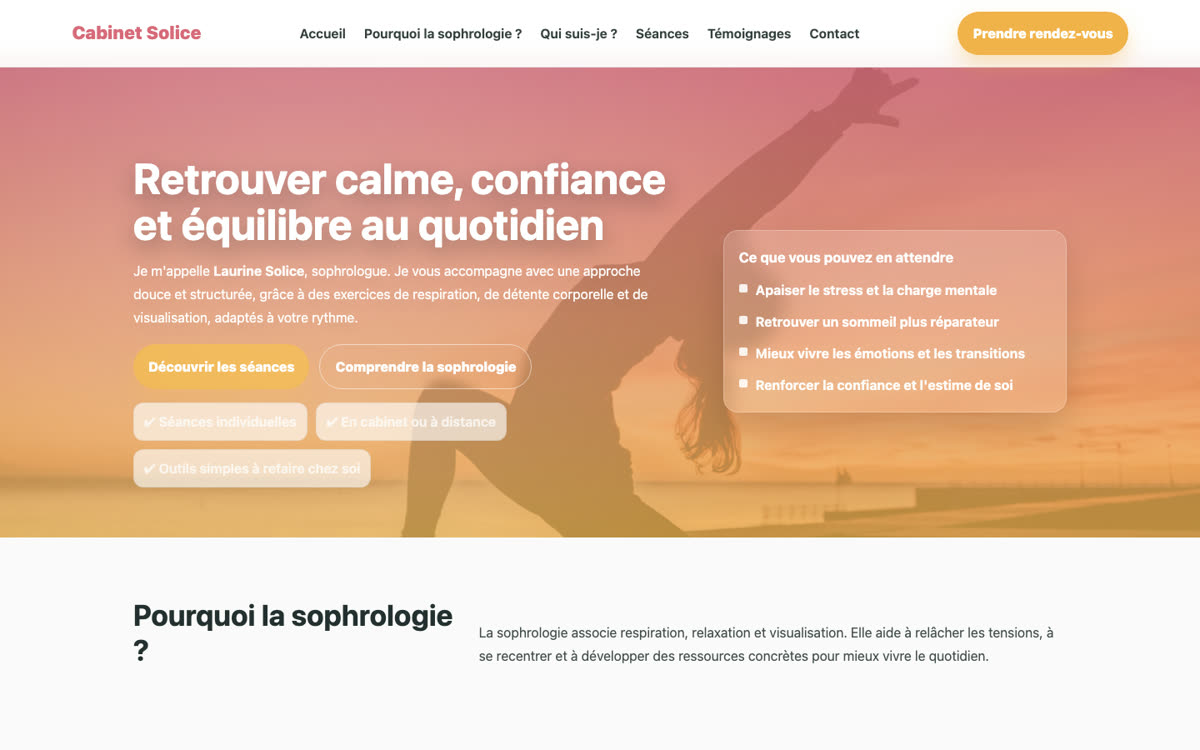 Aperçu du site Cabinet Solice