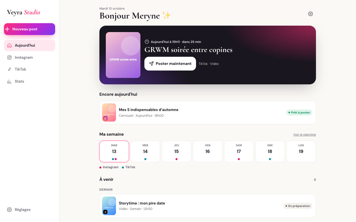 Aperçu du site Veyra Studio
